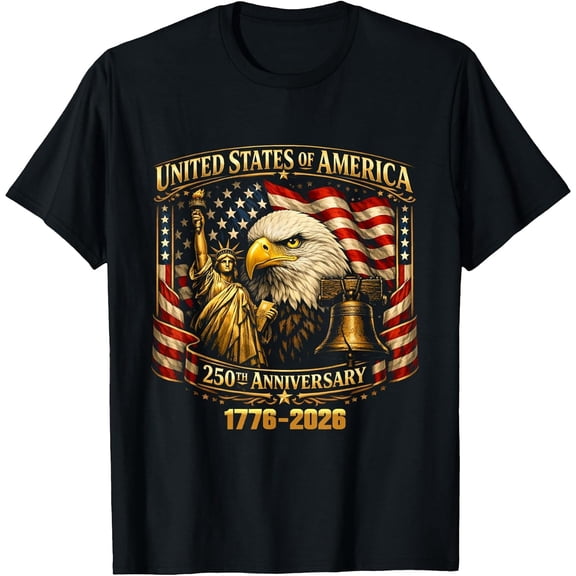 250th Anniversary USA Patriotic 250 Years American 4th July T-Shirt, Comfortable Breathable Soft Tee, Men's 100% Cotton Graphic T-Shirt 180gsm
