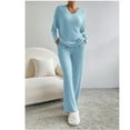 thumbnail image 3 of New fall/winter loose V-neck striped knitted home wear set for women, 3 of 5