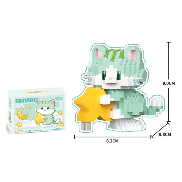 Bloques de construcción de partículas pequeñas para niños, juguetes de cumpleaños, adornos de ensamblaje educativo, serie Kawaii Pet Cat, Mmodel