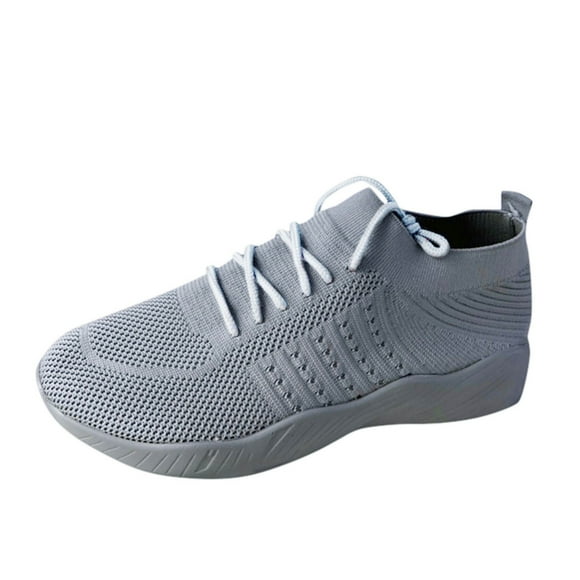 Rinsvye Solid Women's Lace-Up Platform Sneaker Sandals for Women Chunky Color Large Size Flying internationalist Women Sneaker Knitted Women's