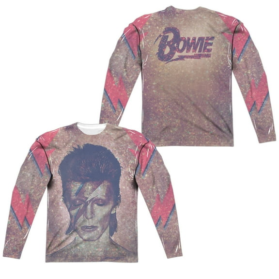 David Bowie - Glam (Front/Back Print) - Regular Fit Long Sleeve Shirt - Small
