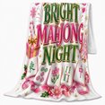 thumbnail image 2 of Cheerful Mahjong Game Night Christmas, Festive Holiday Scene, Warm Flannel Blanket for Living Room and Reading Nook, Art Lovers Christmas Gift, Festive Home Decor, 2 of 9