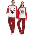 thumbnail image 2 of Conjuntos de pijamas de pareja navideña a juego, pijamas verdes Mr. & Mrs Antler Loungwear, 2 of 4