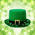 thumbnail image 3 of St Patrick's Day Green Top Hat Green Shamrock Hat for Women Men Party Favors (Green1 One Size), 3 of 4