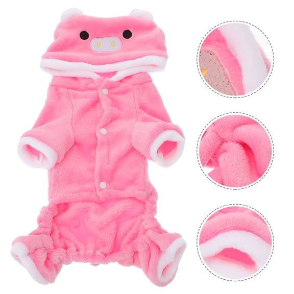 BESTSKY 2026 New Funny Pet Dog Cat Costume Halloween Christmas Cosplay Pink Piglet Size L