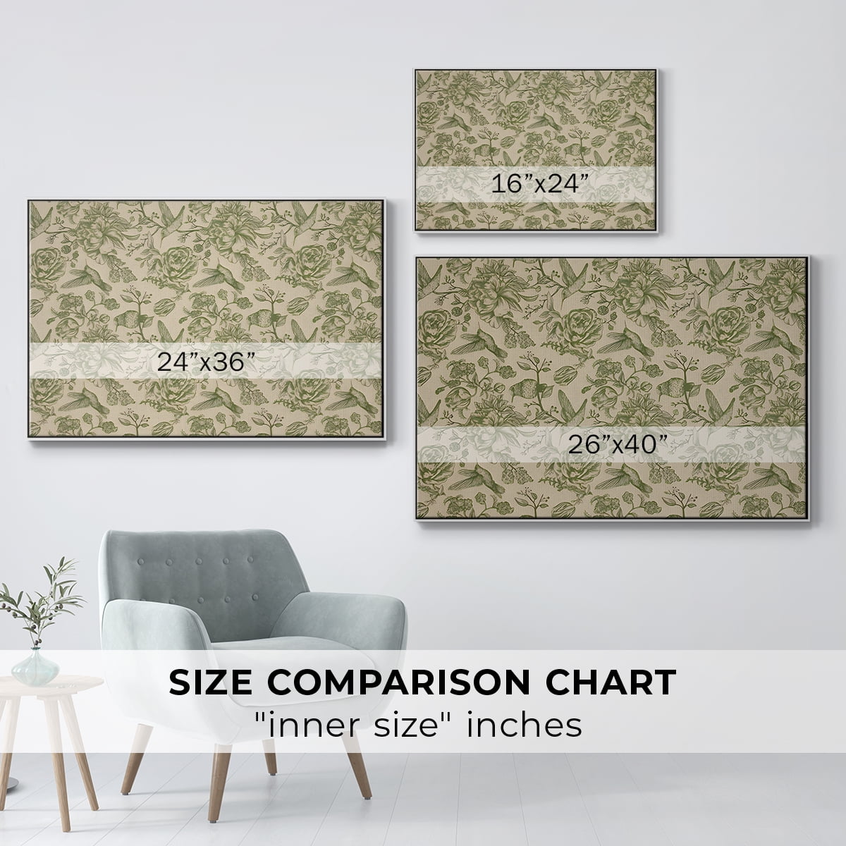 Vintage Abstract Print-I Framed in White Wood Gallery Wrapped Canvas 25 in. x 37 in.