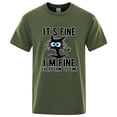 thumbnail image 5 of Men's High Quality T-shirt 100% Cotton Funny Cool Cat Printed T-shirt Casual Men's Short Sleeve T-shirt for Men T-Shirt Male Top, 5 of 10