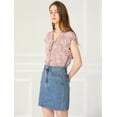 thumbnail image 2 of Blusa de gasa ligera con volantes Allegra K Rosa L, 2 of 6