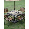 thumbnail image 4 of Outdoor Tablecloth with Umbrella Hole for Patio/Picnic/Party/Camping, Blue Black Grey Waterproof Table Cloth Square Cover Washable, Boho Southwestern Geometric (60"x 60"), 4 of 9