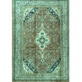 thumbnail image 1 of Ahgly Company Machine Washable Indoor Rectangle Persian Turquoise Blue Traditional Area Rugs, 8' x 10', 1 of 4