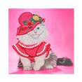 thumbnail image 1 of Cuadros Decorativos Sombrero Gato Animal Forma especial Taladro parcial Mosaico Imagen artística (YXC072) Likrtyny embutido en tela, 1 of 6