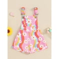thumbnail image 2 of Bagilaanoe Toddler Baby Girl Jumpsuit Shorts Sleeveless Floral Print Romper Overalls 6M 12M 18M 2T 3T 4T Kids Short Pants Summer Clothes, 2 of 6