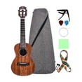 thumbnail image 2 of LINGTING Ukelele de Concierto de 26 Pulgadas, Tapa de Madera Koa, Tablero Trasero y Laterales con Funda, Correa para Ukelele, Cuerdas, Paño de Limpieza, Capo y 2 Púas de Celuloide., 2 of 7