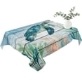 thumbnail image 2 of Coastal Turtle Table Cloth Waterproof Tablecloths, Nautical Ocean Shells Seaweeds Starfish Tablecloth Dining Table Cover for Kitchen Party Tabletop Outdoor, Rectangle Tablecloth 60x102 Inch, 2 of 9