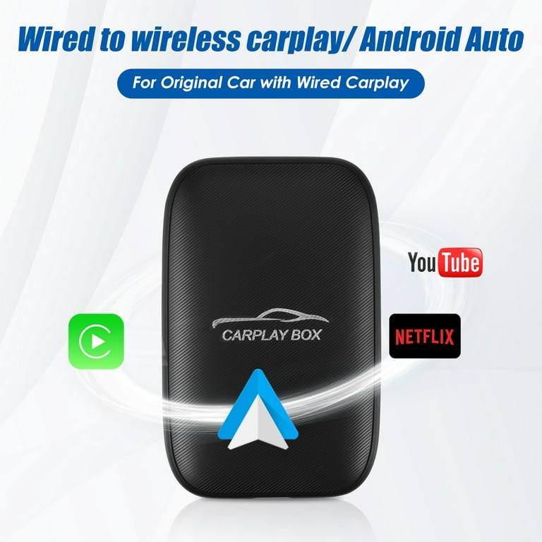Wireless CarPlay Android AUTO Multimedia Video Ai Box Dongle, Built-in  Android Closed System//Netflix, for All Cars 