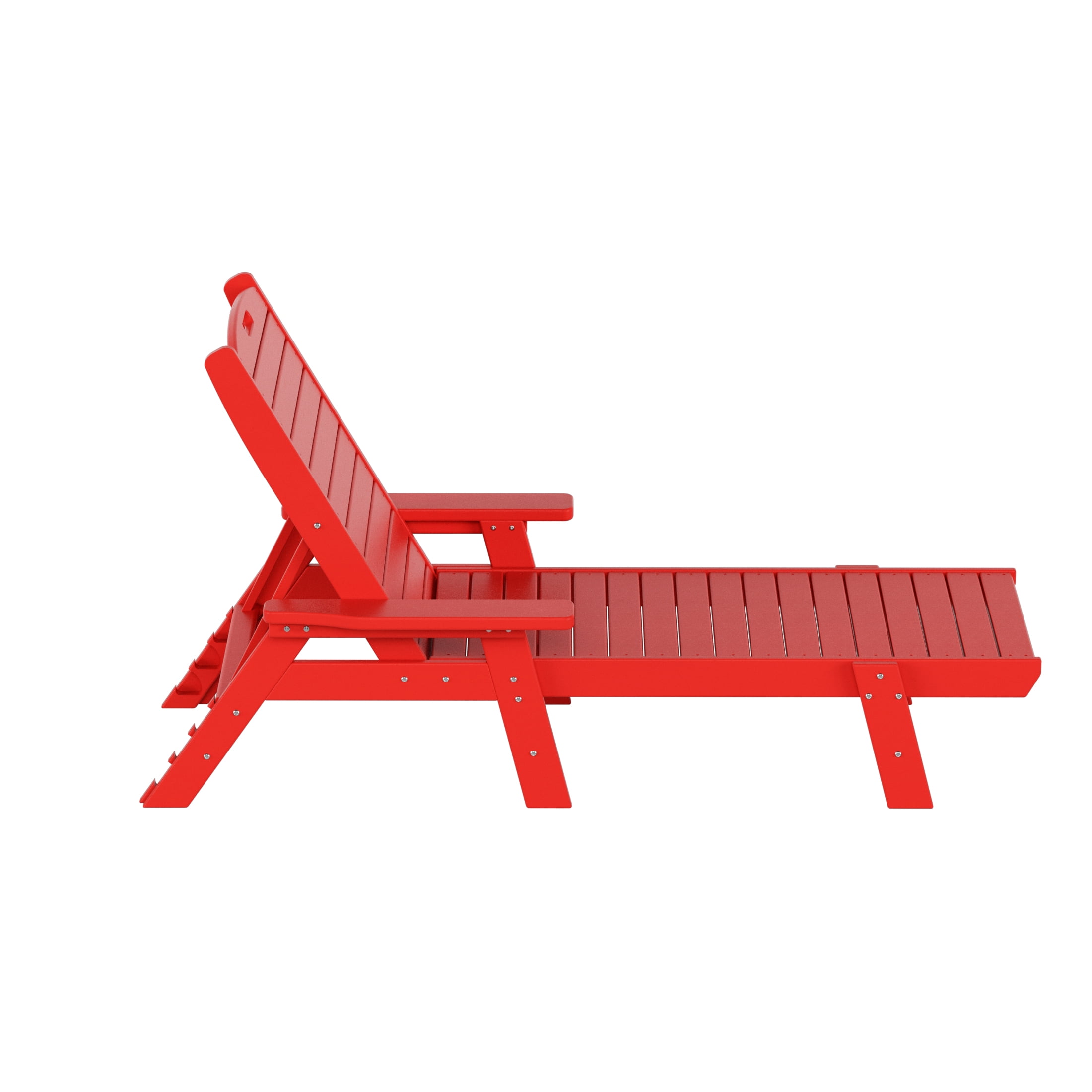 GARDEN Set of 2 Patio Outdoor Chaise Lounge Chair, Red