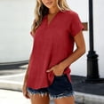thumbnail image 2 of Kukoosong Women's Classic Polo Shirts Solid Color Short Sleeve Notch Neck with Button Placket for Summer Tennis and Sports, Casual and Preppy Polos for Women, 2 of 7
