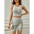 thumbnail image 3 of Yunliwuli Women’s Two Piece Summer Outfits Sleeveless Ribbed Tank Tops and High Waist Shorts Set Loungewear, 3 of 9