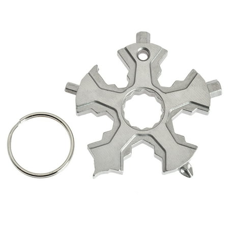 

17 in 1 Stainless Steel Snowflake Wrench Tool Portable Indoor Home Use Activities Repairing Spanner Screwdriver Attachment Black