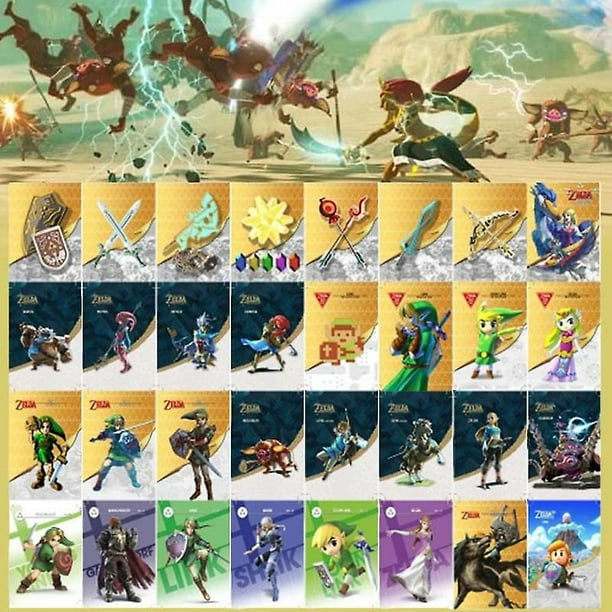 A Set Of 32 Zelda Mini Nfc Tags Amiibo Legend Cards Compatible With Switch Switch Lite Wii U And New 3ds Systems