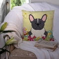 thumbnail image 3 of Carolines Treasures BB6012PW1414 Easter Eggs French Bulldog Black & White Fabric Decorative Pillow, 3 of 4