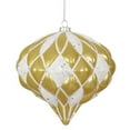 thumbnail image 5 of Vickerman 5.7" Red and White Matte/Glitter Diamond Onion Christmas Ornament, 5 of 7