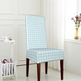 thumbnail image 4 of ZICANCN Blue Check Plaid Chair Protectors Seat Covers , Dining Chair Slipcovers for Dining Room Hotel Kitchen Gingham Pattern Squares, 4 of 8