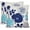 Navy / Turquoise / Gray, variant on Blue and Yellow Pillow Covers Farmhouse Cotton Linen Outdoor Throw Pillow Covers 18x18 inch Decorative for Couch Sofa Patio Porch Flowers Pattern Pack of 2