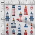 thumbnail image 2 of oneOone Georgette Viscose Red Fabric Sea Lighthouse Fabric For Sewing Printed Craft Fabric By The Yard 42 Inch Wide, 2 of 5