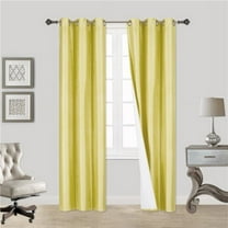 YELLOW 1-Piece Noa Solid Blackout Grommet-Top Window Curtain Panel 37" W x 95" L