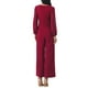 thumbnail image 3 of Pantalones de pierna ancha para mujer INSPIRE CHIC, mono largo con mangas transparentes, jumpsuit de cóctel 2XL color rojo vino, 3 of 6
