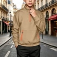 thumbnail image 3 of HBGVBA Boys Fleece Sweatshirt,Solid Color Half Zip Stand Collar Lined Pullover Top Loose Casual Thick Warm Long Sleeve 5-15 Years, 3 of 6