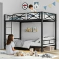 thumbnail image 3 of Heavy Duty Twin Metal Bunk Bed Frame with Safety Guard Rails, Space-Saving Design – No Box Spring Needed, Ideal for Kids, School, and Apartments, 3 of 7