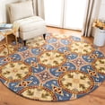 thumbnail image 2 of SAFAVIEH Wyndham Carrissa Floral Wool Runner Rug, Blue/Gold, 2'3" x 9', 2 of 9