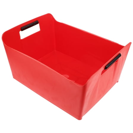 HEALEEP Portable Reusable Plastic Drink Bucket for Home Red  Suitable for Parties and Gatherings 6.5 Inches