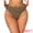 Brown, variant on Women's Mid Waisted High-Cut Full Coverage Plaid Briefs Medium Gray