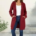 thumbnail image 6 of bbyeadc Red Long Hoodies for Women Oversized Long Tunic Sweatshirts Casual Lightweight Zip Up Hoodie Women Fall Jacket Coat Fashion Fleece Hoodie with Pockets, Red L, 6 of 7