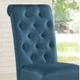 thumbnail image 3 of Leviton Blue Tufted Dining Chairs (Set of 2) - Solid Wood & Polyester, 18"W x 21"D x 39"H, Oak Frame, Kitchen/Dining Room Seating, Vietnam, 3 of 6