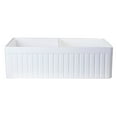 thumbnail image 6 of ALFI brand AB537-W White 32" Fluted Apron Double Bowl Fireclay Farmhouse Kitchen Sink, 6 of 12