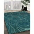 thumbnail image 3 of Ahgly Company Machine Washable Indoor Rectangle Transitional Deep-Sea Blue Area Rugs, 8' x 10', 3 of 7