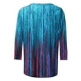 thumbnail image 4 of Womens Tops Plus Size 3/4 Sleeve Round Neck Print Casual T-shirt Multicolor M, 4 of 5
