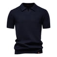 thumbnail image 1 of pstuiky camisetas de hombre, Suéter informal de manga corta con cuello vuelto, cómodo y liso para hombre ropa de hombre s, 1 of 4