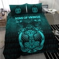 thumbnail image 5 of Vikingo Juego de Cama Vikingos Cuervos Mjolnir Versión Cian Juego de Cama Rlt12, 5 of 5
