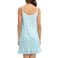 thumbnail image 4 of WBQ Women's Nightgown Sleeveless Polka Dot Sleepshirts Button Loungewear House Dress Soft Comfy Nightshirt Henley Nightdress, Sky Blue XXL, 4 of 9