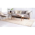 thumbnail image 3 of Chindi Cotton Collection Soft Hand Woven Natural Fiber Striped Area Rug, 4 ft x 6 ft, Beige/Ivory, 3 of 10