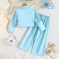thumbnail image 5 of Dpytoraw Stylish Floral Embroidered And Wide Leg Pants For Girls Autumn Fashion Two Piece Outfit With Elegant Top And Bottoms Back to school outfits 2026 Size Blue 2-3 Years, 5 of 5