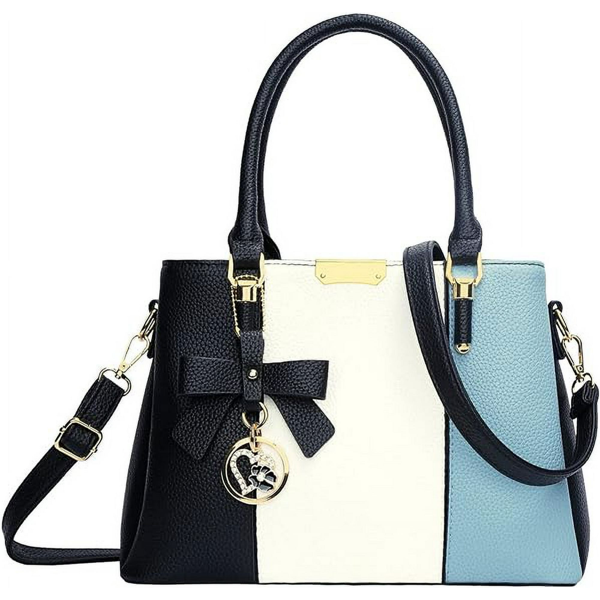 3 Zippered Compartments Purses and Handbags for Women Top Handle Satchel Shoulder Ladies Bags