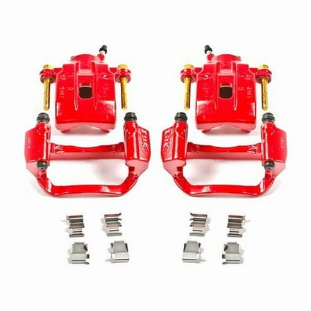 Power Stop Rear Pair of Red Powder Coated Calipers S3276