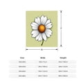 thumbnail image 5 of Cozy Durable Flannel Blanket - Soft Warm Throw for Sofa Travel & Bed - Stylish Floral Pattern with White Petals & Orange Center, 5 of 7