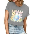 thumbnail image 2 of Ounisa Womens Short Sleeve Tees Crew Neck Easter Bunny Printed Soft Fabric Loose Fit 2026 Spring Summer Daily Casual Fashion Comfortable Trendy Basic Wear Tops S-2XL, 2 of 5